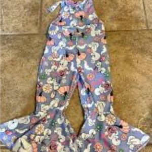 Trendy Casper Boutique Kids bell bottom overalls